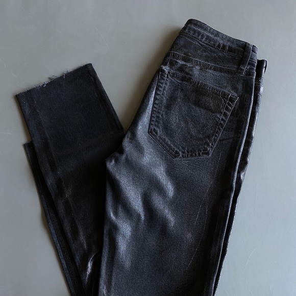 Zara Waxed Finish Full Length Jeans - Picture 3 of 6